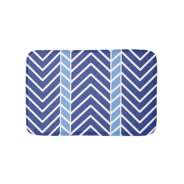 Tapete De Banheiro Chevron Pattern Blue (frente)
