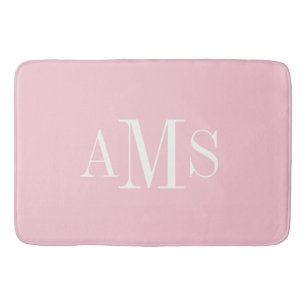 TAPETE DE BANHEIRO CHIC BATH MAT_BONITO PINK SOLID/ WHITE /MONOGRAM