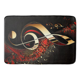 Tapete De Banheiro Chic Black Red and Dourado Treble Clearing Note