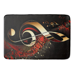 Tapete De Banheiro Chic Black Red and Dourado Treble Clearing Note