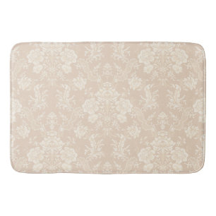 Tapete De Banheiro Chic Floral Romântico Damasco-Creme