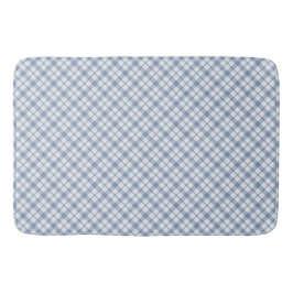 Tapete De Banheiro Chic Indigo Blue e White Preppy Check Mat
