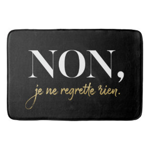 Tapete De Banheiro Chic Non Je Ne Lamentam que Rien Cite Preto e Dour