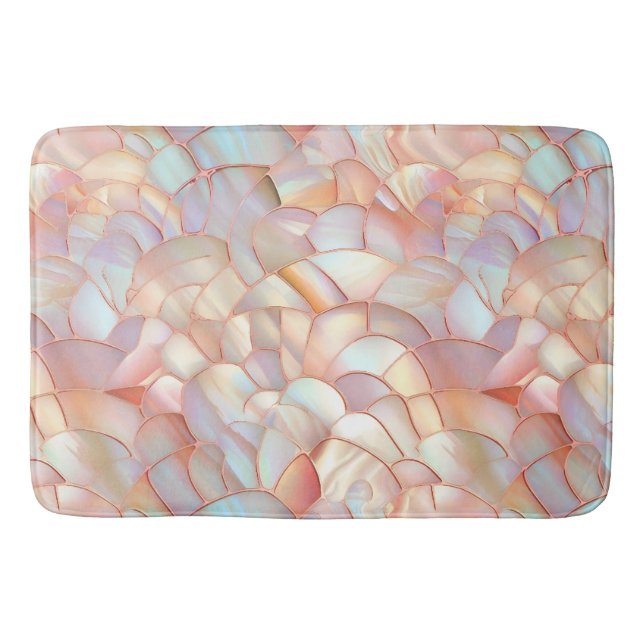 Tapete De Banheiro Chic rose gold iridescent mother of pearl (Frente)
