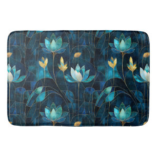 Tapete De Banheiro Chic teal chrysanthemum