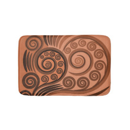 Tapete De Banheiro Chic Terracotta Fern Frond Swirl Bath Mat
