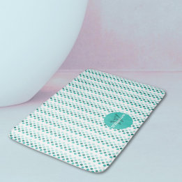 Tapete De Banheiro Chic Turquesa Branco Verde Água Pontos Monograma N