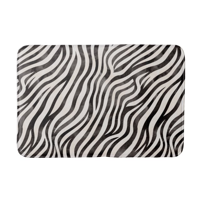 Tapete De Banheiro Chic Zebra Print Bath Mat (Frente)