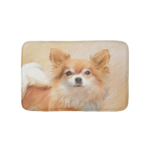 Tapete De Banheiro Chihuahua Pintura De Cachorro De Cabelo Longo