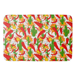 Tapete De Banheiro Chillies e chamas mexicanos