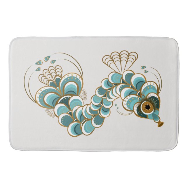 Tapete De Banheiro Chimera - Peacock Seacavalo Bath Mat (Frente)