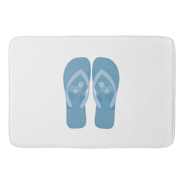 Tapete De Banheiro Chinelos de praia Blue Summer Bath Mat (Frente)