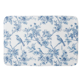 Tapete De Banheiro Chinoiserie Floral Azul Elegante