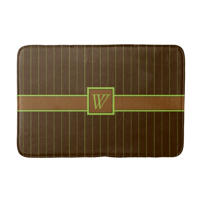 Tapete De Banheiro Chocolate com Limão Pinstripes Bath Mat (Frente)