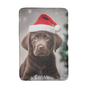 Tapete De Banheiro Chocolate Labrador Natal