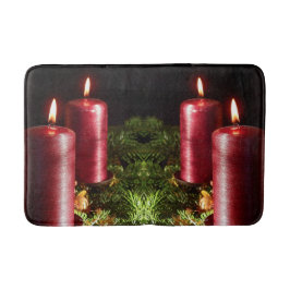 Tapete De Banheiro Christmas Celebration Red Candles Winter Holidays