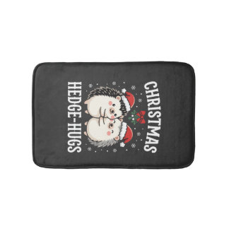 Tapete De Banheiro Christmas Hedge-Hugs Cute Hedgehog Holiday