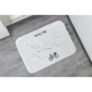 Tapete De Banheiro Ciclismo da vida, livre como um pássaro personaliz
