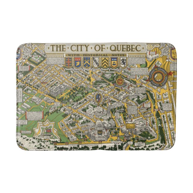 Tapete De Banheiro Cidade do mapa de Quebeque (Frente)