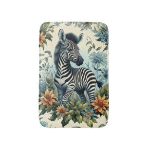 Tapete De Banheiro Cinto Vintage Bebê Zebra Watercolor