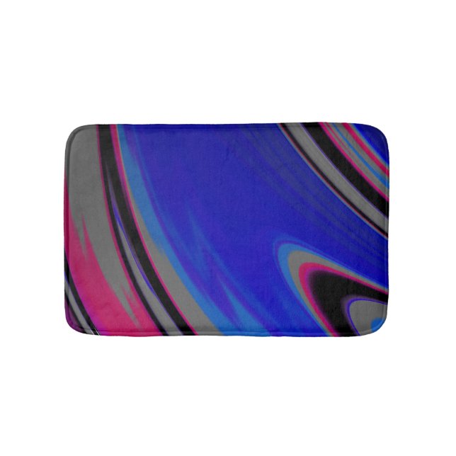 Tapete De Banheiro Cinza Azul Escuro Moderno Rocha Fractal Magenta (frente)