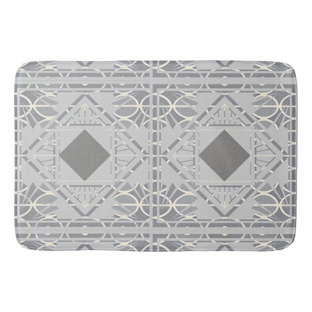 Tapete De Banheiro Cinza de prata Diamond Bath Mat (Frente)