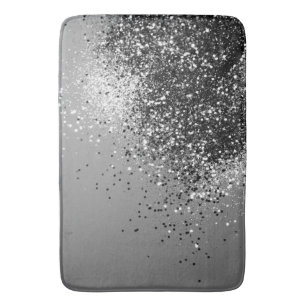 Tapete De Banheiro Cinza de Prata Espumante Lady Glitter #1 #brilhand