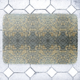 Tapete De Banheiro Cinza e tijolo de mosaico amarelo