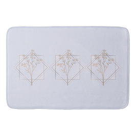 Tapete De Banheiro cinza lavanda com design floral ouro