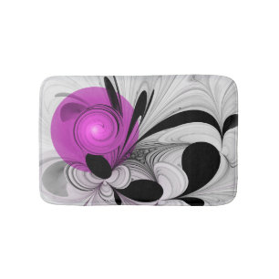 Tapete De Banheiro Cinza Negra abstrato com Fratura Magenta