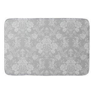 Tapete De Banheiro Cinza Romântica Chic Floral de Damasco