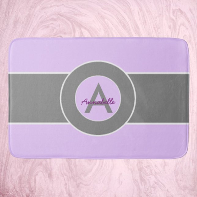 Tapete De Banheiro Cinza Roxo-Claro (Criador carregado)