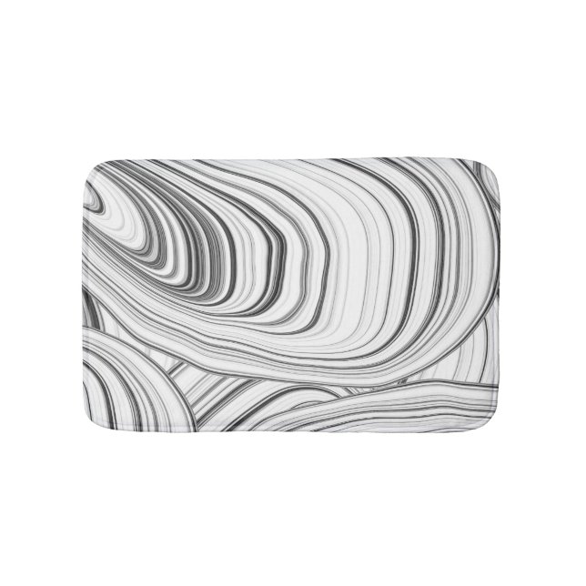 Tapete De Banheiro Cinzas, Abstrato branco e preto (frente)