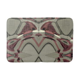 Tapete De Banheiro Cinzas e Arte Abstrato Vermelha