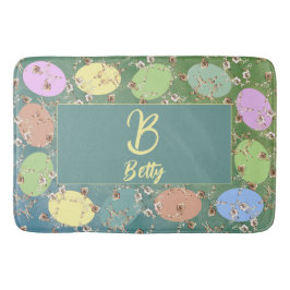 Tapete De Banheiro Cinzas páscoas Pálidas Ovos e Rosas de Pastas