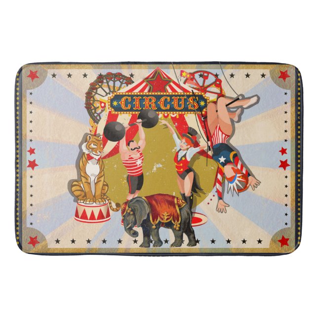 Tapete De Banheiro Circo Retro Vintage (Frente)