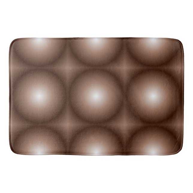 Tapete De Banheiro Círculo Geométrico 3D Escuro Mocha Mousse Branco (Frente)
