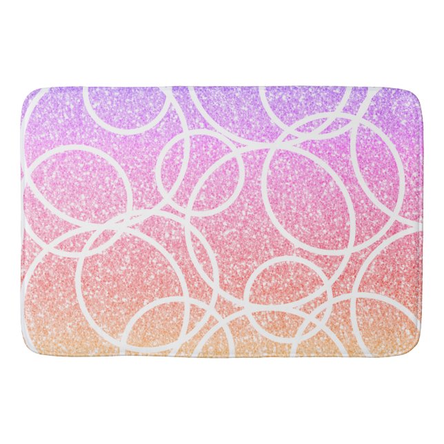 Tapete De Banheiro Círculos brancos geométricos Abstrato (Frente)