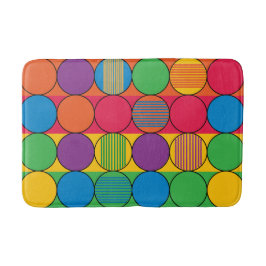 Tapete De Banheiro Círculos brilhantemente coloridos e listras