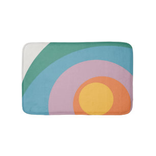 Tapete De Banheiro Círculos de estilo retrô multicolorido