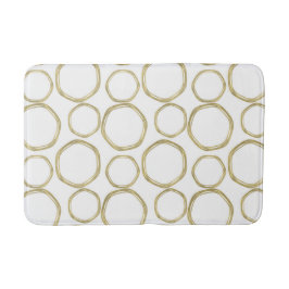 Tapete De Banheiro Círculos Dourados em Moderno Branco