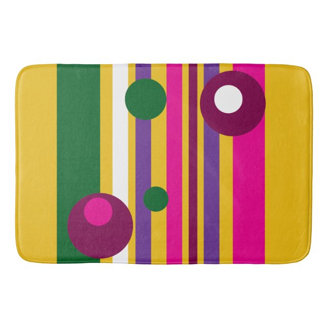 Tapete De Banheiro círculos e faixas ousadas modernas (Frente)