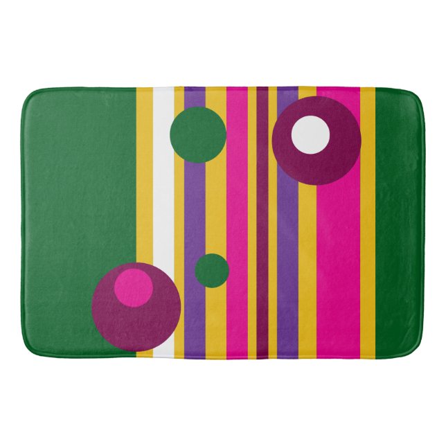 Tapete De Banheiro círculos e faixas ousadas modernas (Frente)