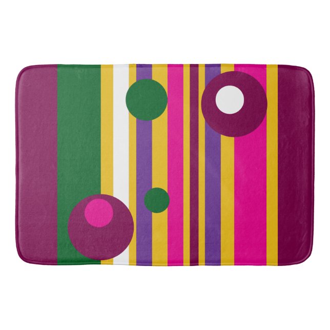 Tapete De Banheiro círculos e faixas ousadas modernas (Frente)