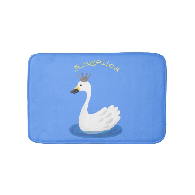 Tapete De Banheiro Cisne branco bonito com desenho animado (frente)
