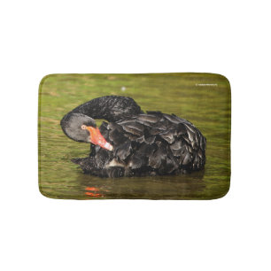 Tapete De Banheiro Cisne preta na lagoa