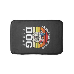 Tapete De Banheiro Citação Retro Engraçada Amante de Cachorro Bulldog