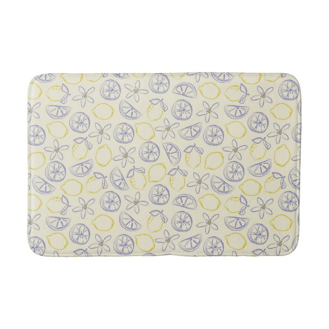 Tapete De Banheiro Citron Doodle Pattern Bath Mat (Frente)