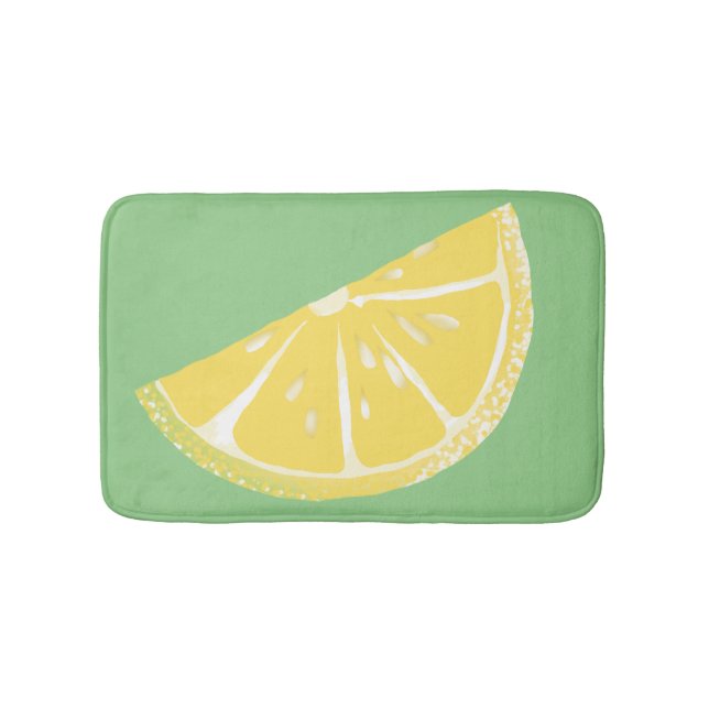 Tapete De Banheiro Citrus Lemon Slice Wedge Art (frente)