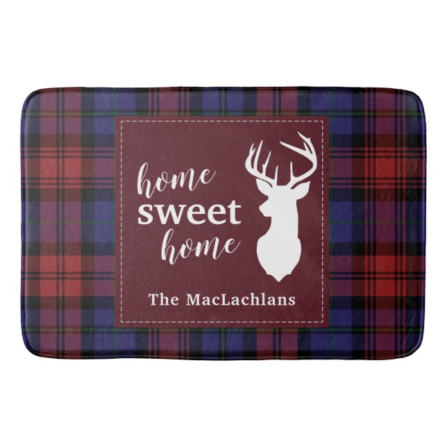 Tapete De Banheiro Clã de Natal do Tartan Personalizado MacLachlan (Frente)
